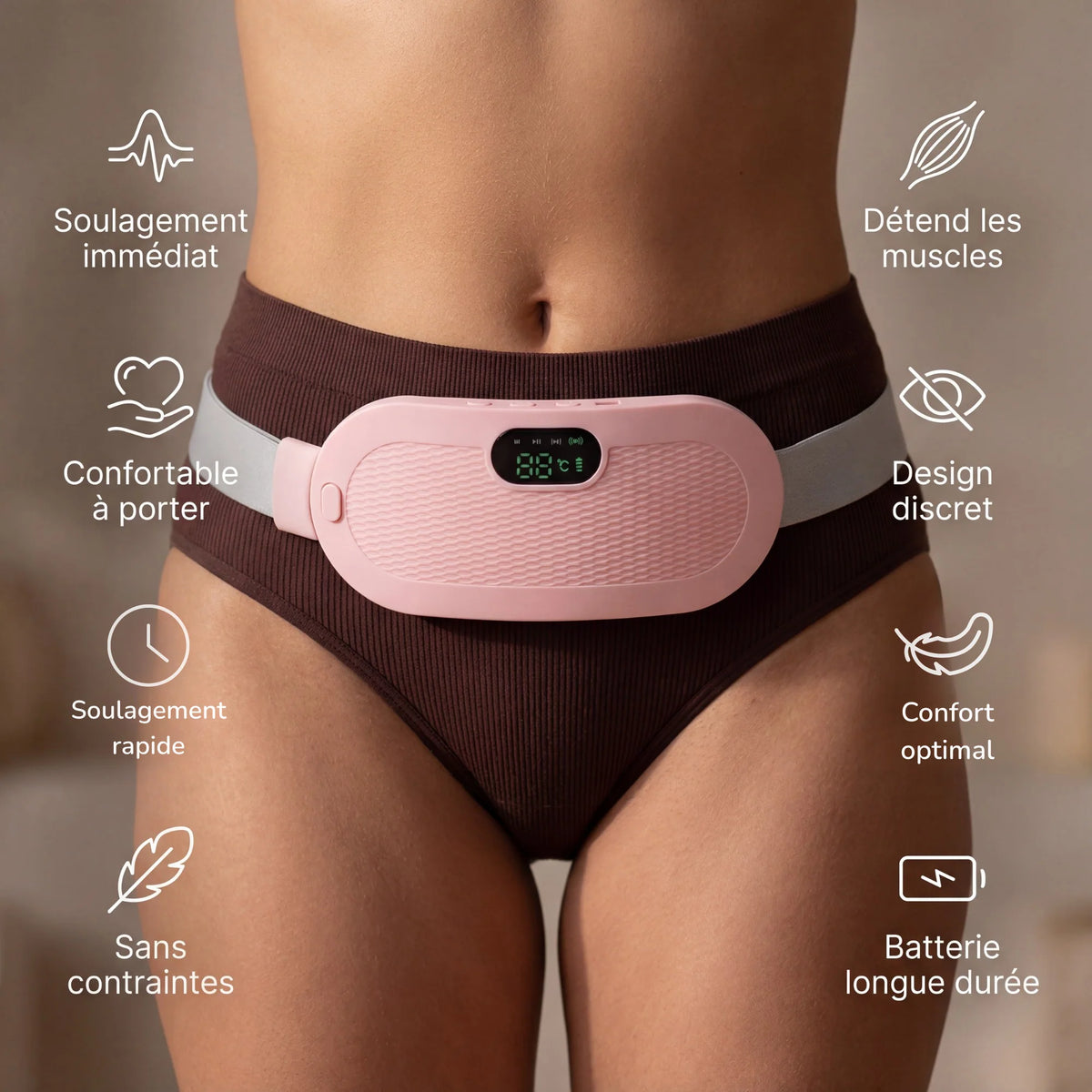 ThermaPulse - Ceinture Menstruelle Chauffante & Massante